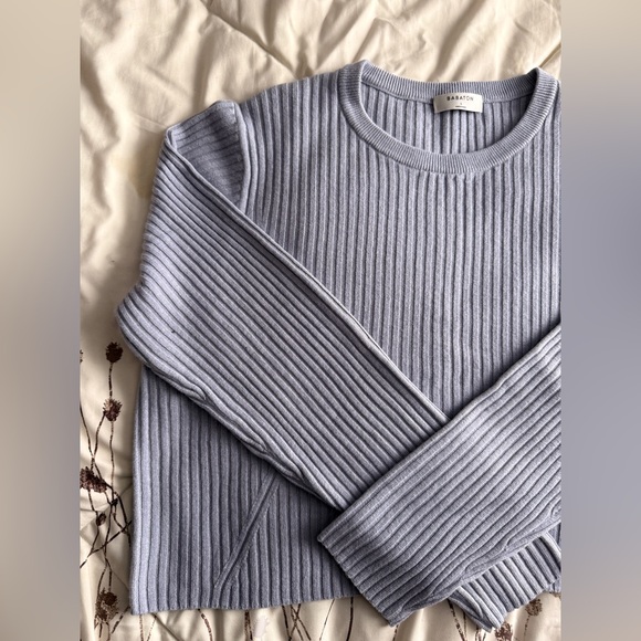 Aritzia Babaton | New Nathaniel Cropped Sweater in Aleutian Blue | Size Large - Picture 8 of 11